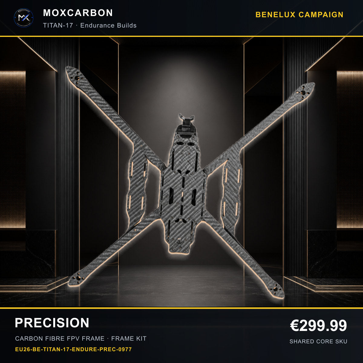 MOX MARK4 Titan GOW 17-Inch Carbon Fibre FPV Frame — Benelux Precision 0977 product image
