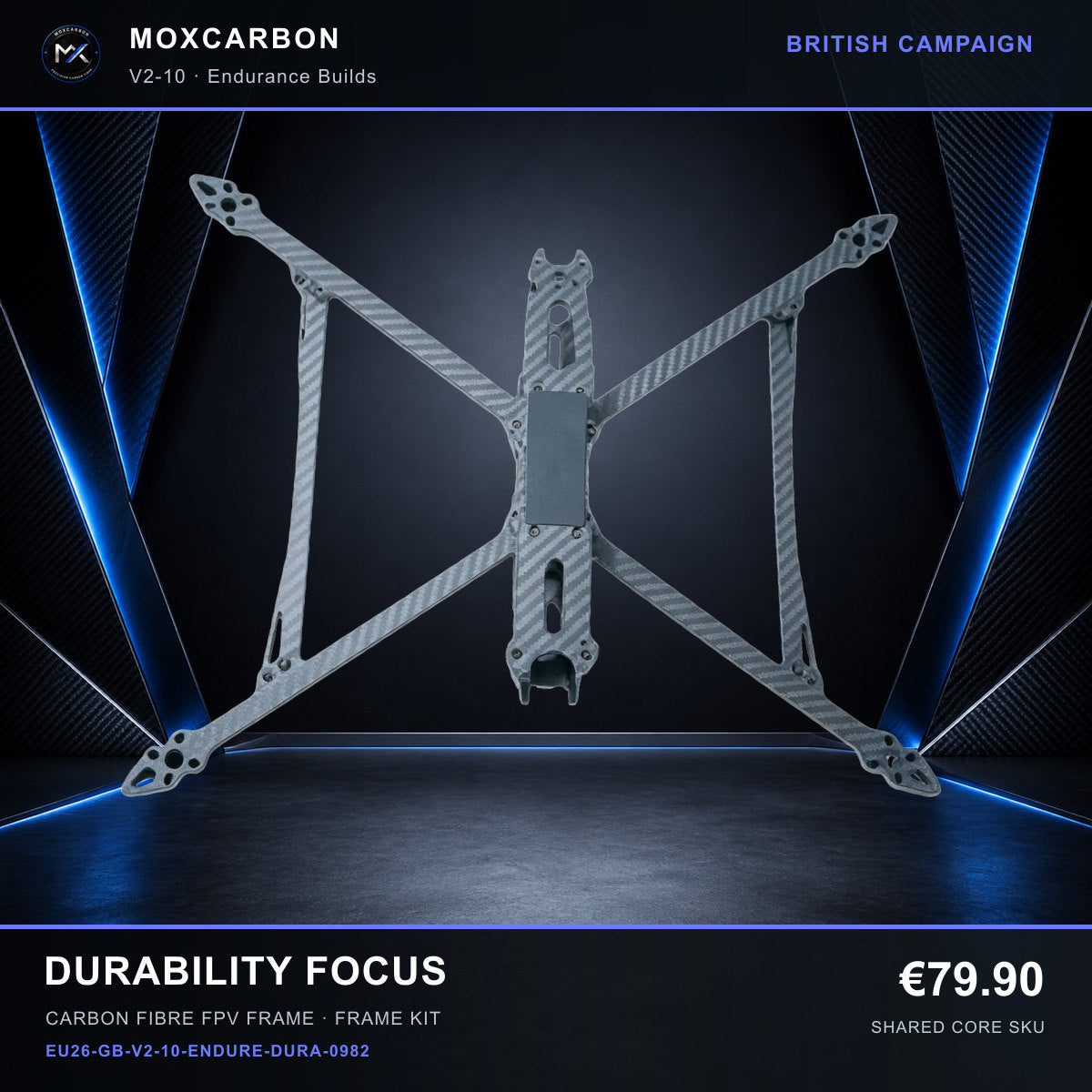 MOX MARK4 V2 10-Inch Carbon Fibre FPV Frame — British Durability Focus 0982 product image