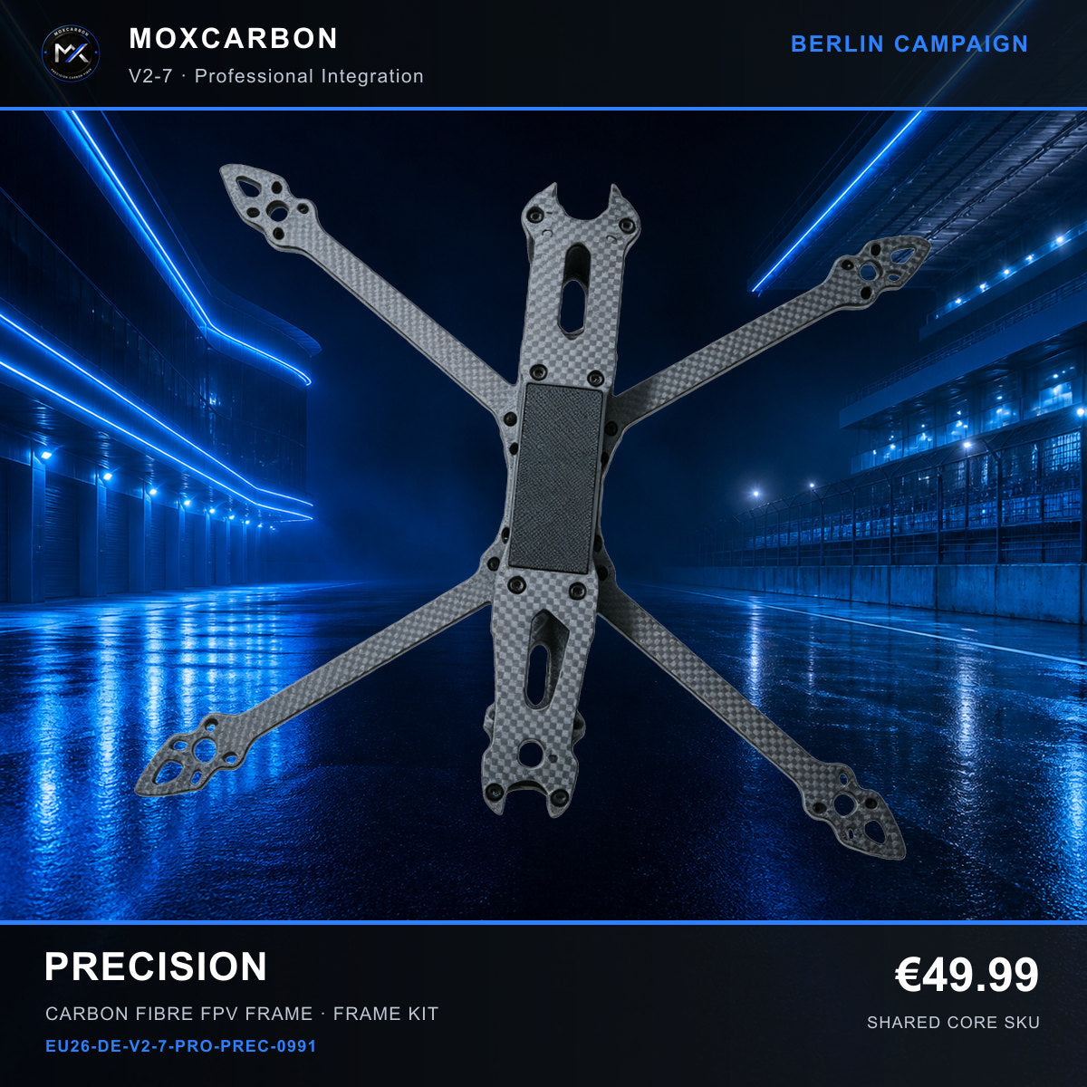 MOX MARK4 V2 7-Inch Carbon Fibre FPV Frame — Berlin Precision 0991 product image