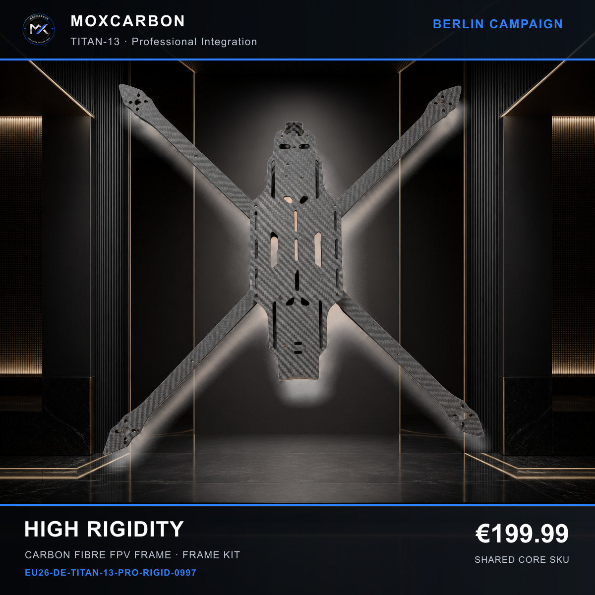 MOX MARK4 Titan GOW 13-Inch Carbon Fibre FPV Frame — Berlin High Rigidity 0997 product image